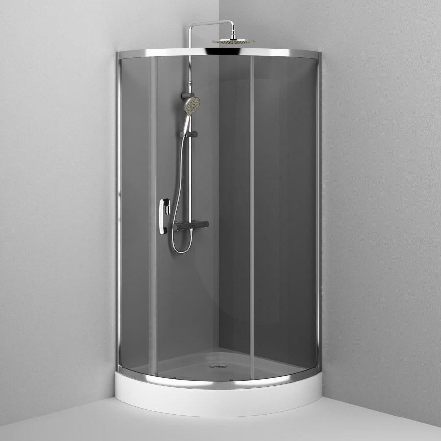 W83G-315-090CG Like Solo Slide Стекла для душ. ограждения 90x90, стекло тонированное, проф хром глян