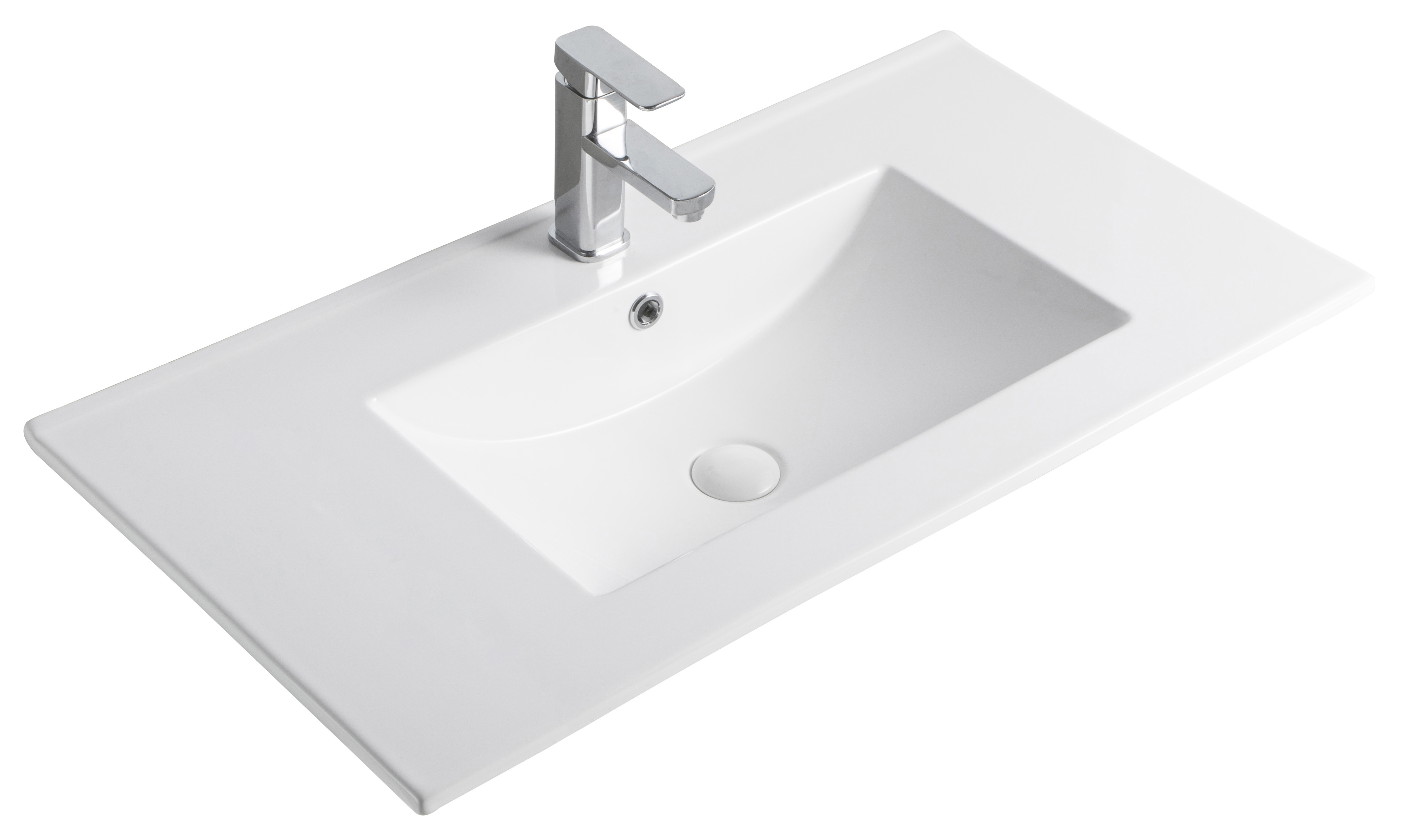 Раковина Gid 9090e 71105 встраиваемая сверху белая 91x46.5x17