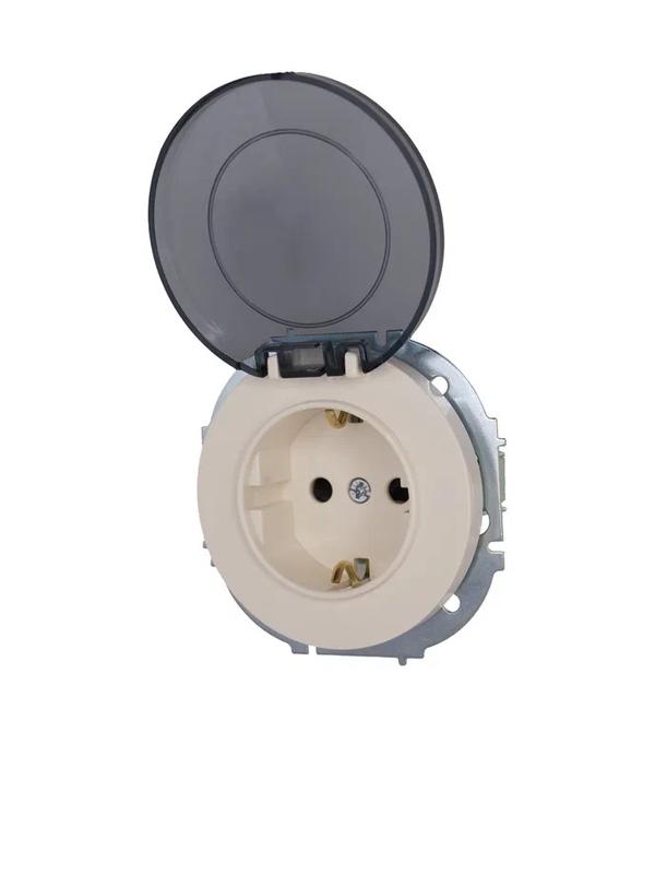 Розетка 1-м СП OSEN IP44 с заземл. с крышкой ПБТ механизм сл. кость LEZARD 743-9088-123BIPCH