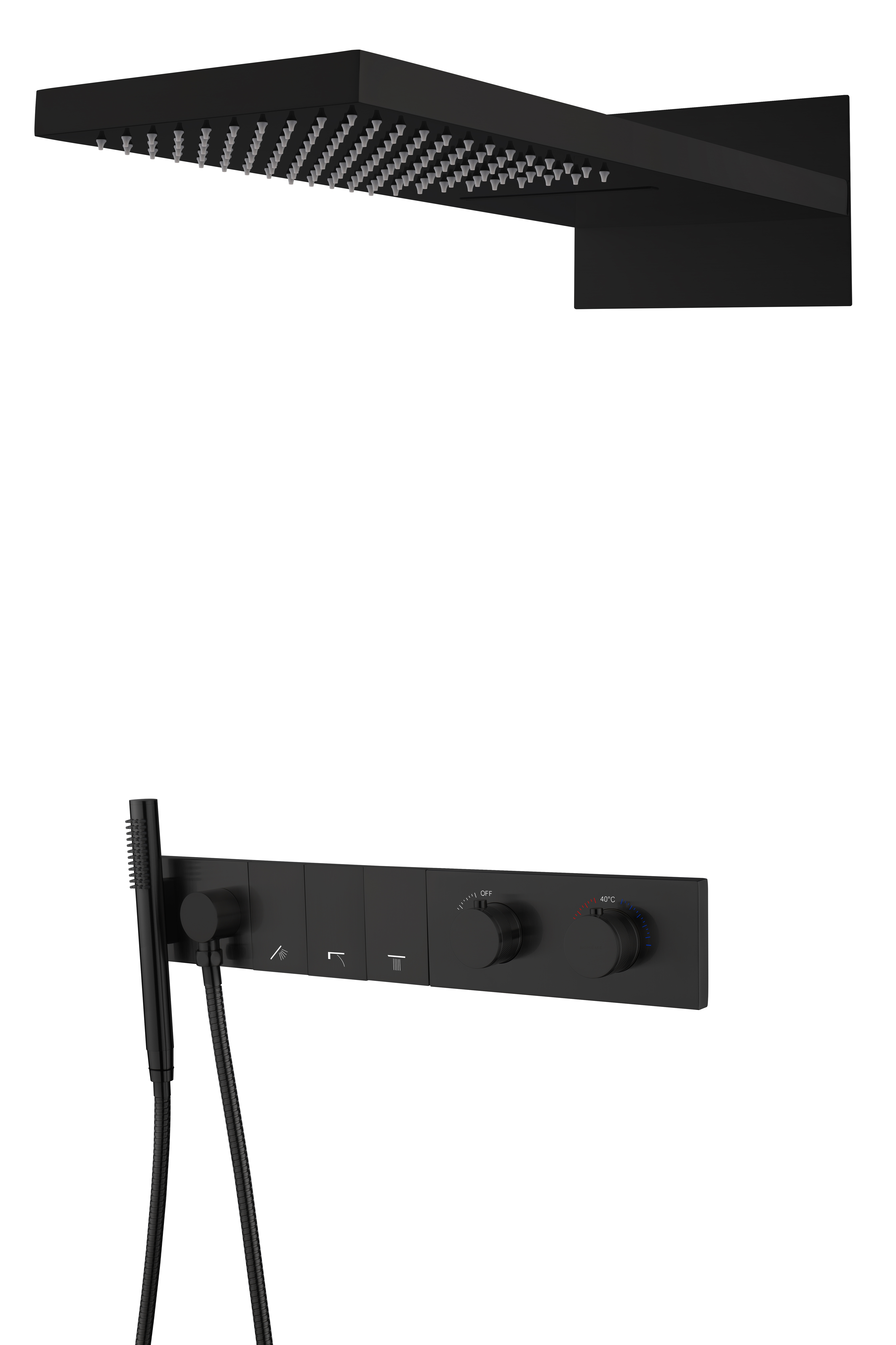 Встроенная душевая система  ZODIAC с термостатом, трехпозиционная MATT WHITE