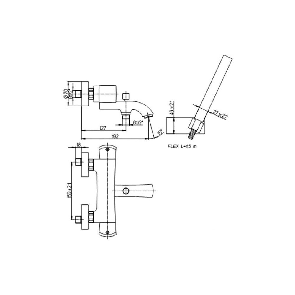Смеситель Paini Lady 89OP105THKM для ванны с душевым набором