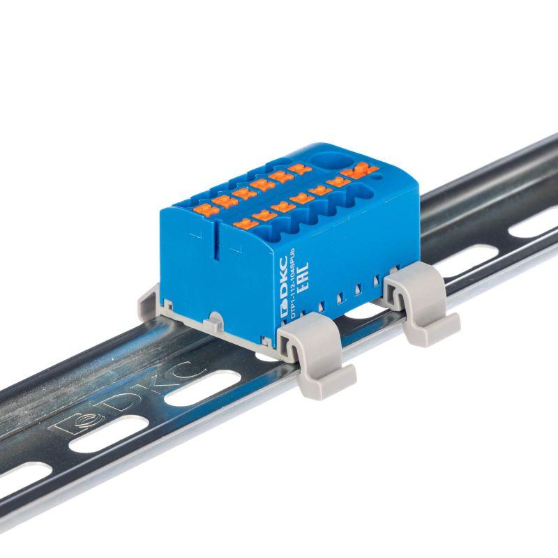 Блок распределительный зажим push-in 1 ввод 6кв.мм 12 точек подключения 25кв.мм син. DKC DTP1-112-104SPUB