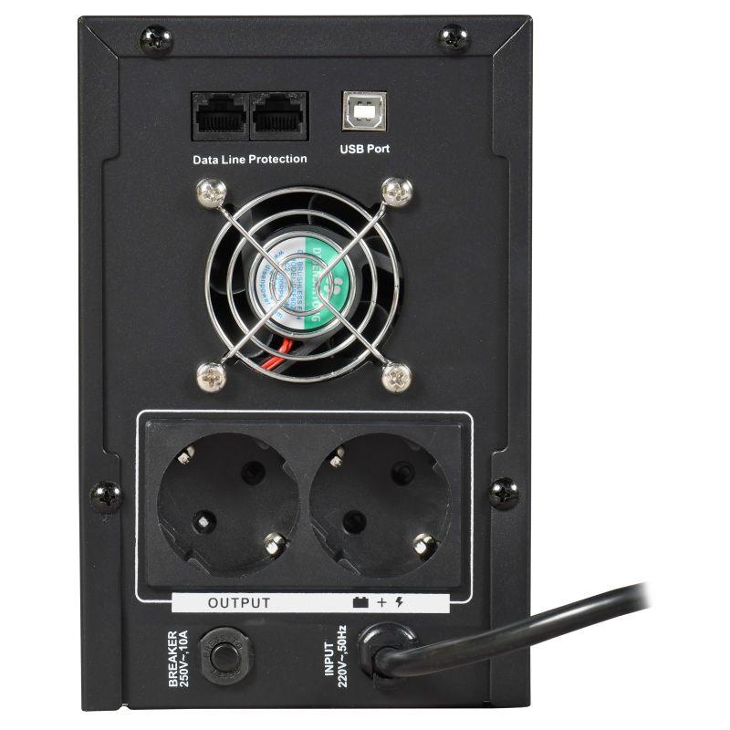 Источник бесперебойного питания ELECTRA ET 2кВ.А/1.2кВт с АКБ 2х9А.ч USB Schuko ITK EET-2000VA-1-002-S