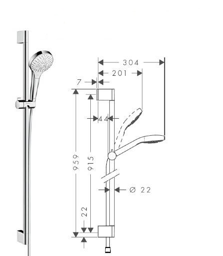 Душевой гарнитур Hansgrohe Croma Select S Multi 26570400