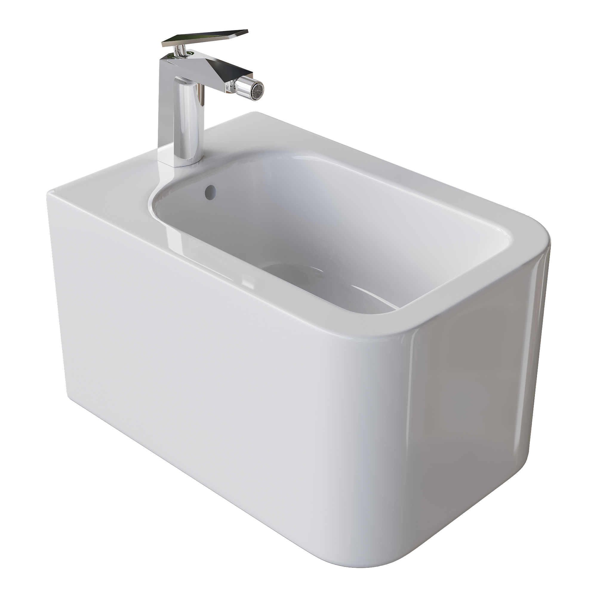 Унитаз подвесной с функцией биде, Mane Белый глянец c крышкой