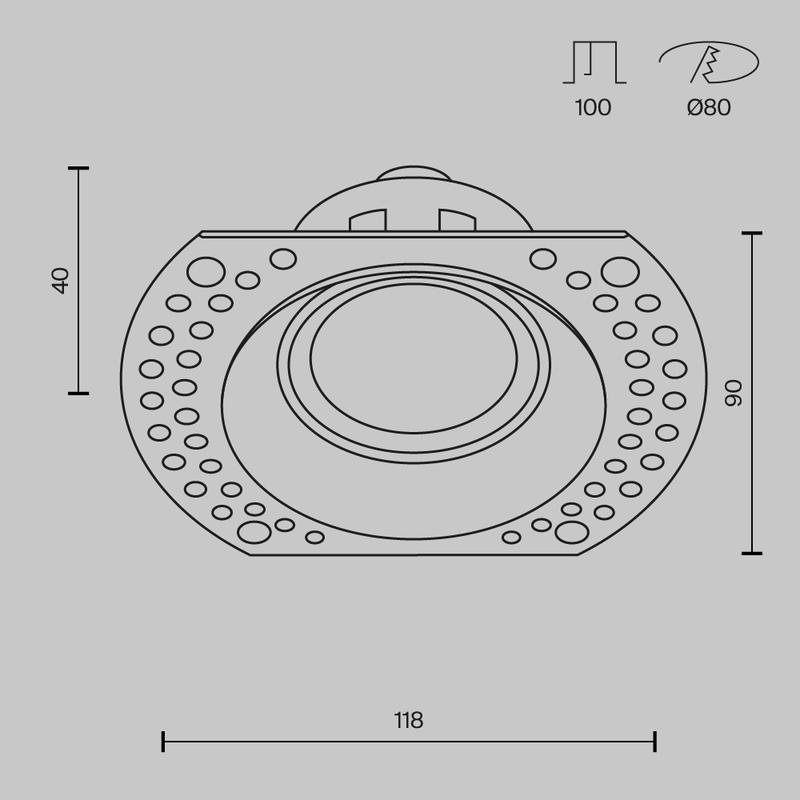 Светильник Dot 10Вт GU10 встраив. Maytoni DL042-01-RD-B
