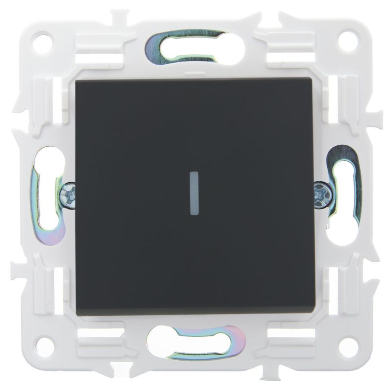 Выключатель проходной 1-кл. SKANDY 10А SK-V08G с индикацией графит IEK SK-V12-1-10-K53