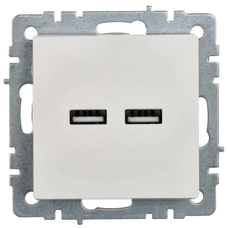 Розетка BRITE USB A+A 3.1А РЮ10-1-БрБ механизм бел. IEK BR-U21-D31-K01