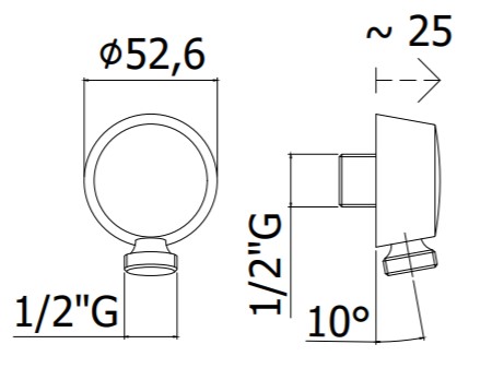 Водорозетка 1/2" LUSSO, хром