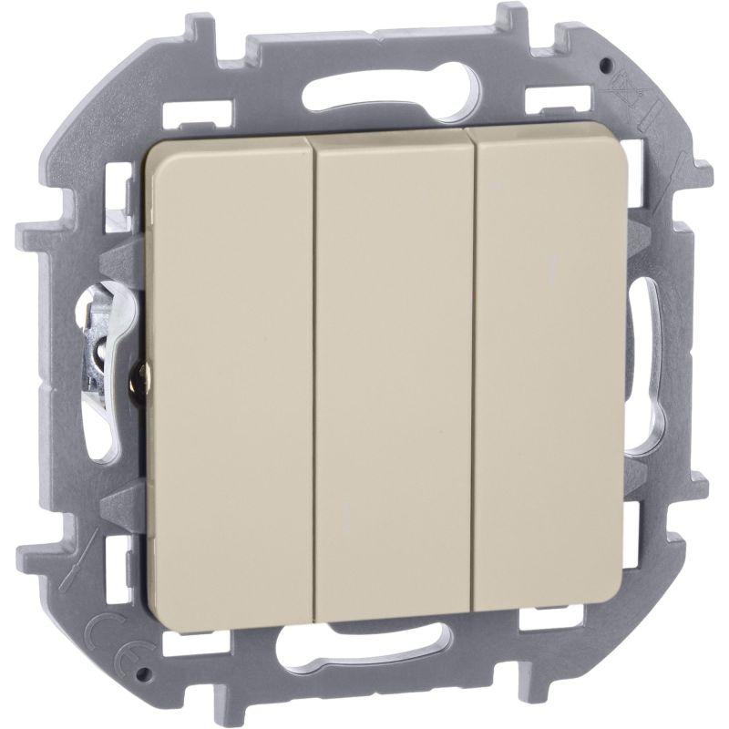 Выключатель 3-кл. Inspiria 10АХ 250В винтов. зажимы сл. кость IEK 673541