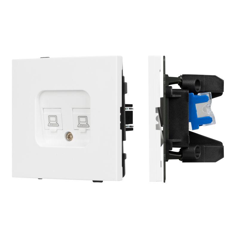 Механизм компьютерной розетки двойной SCT-TENDO-MPC2-PL-WH RJ-45 CAT6 Arlight 054100