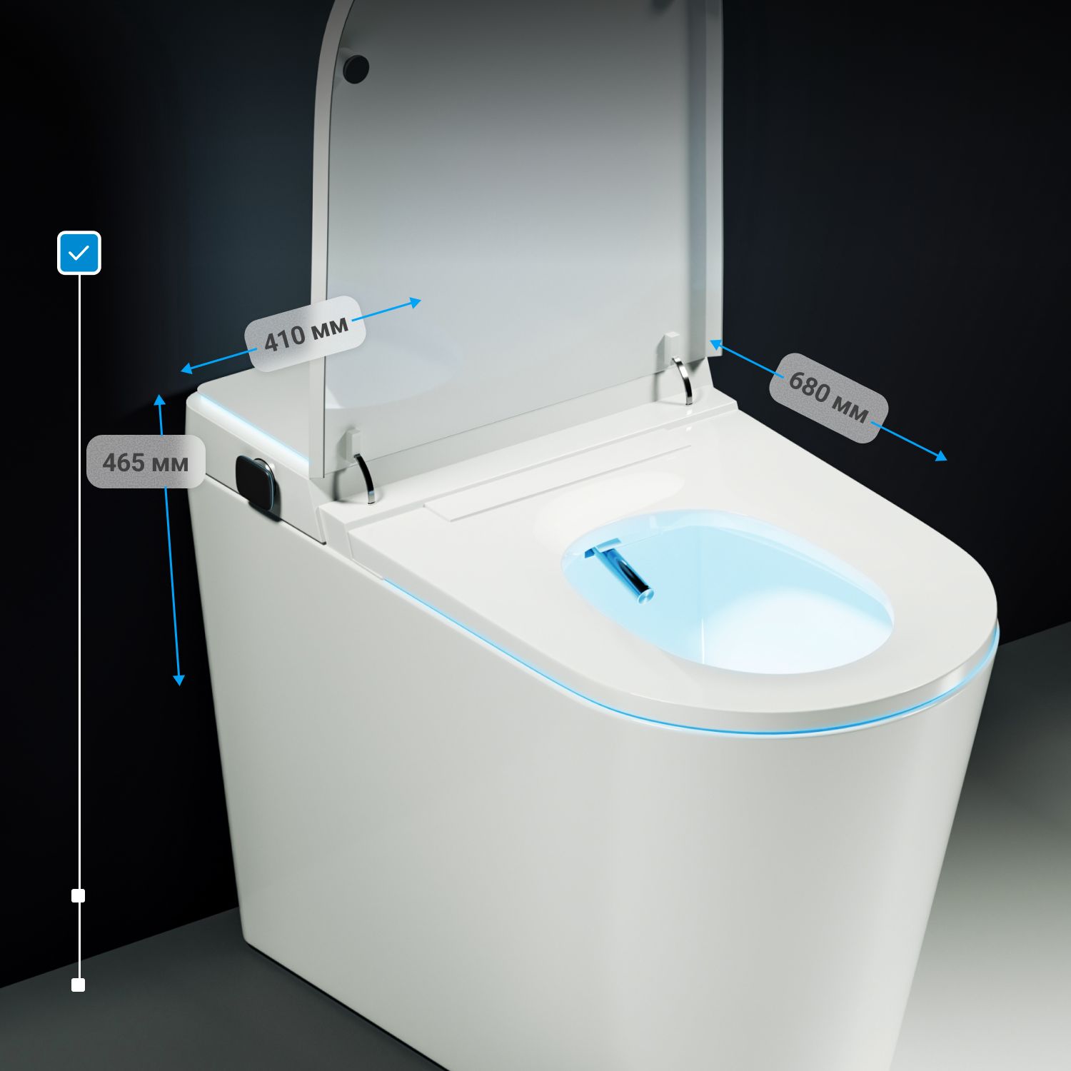 Электронный унитаз-биде ABBER Bequem AC1117S приставной белый