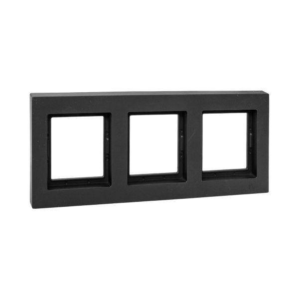 Рамка 3-м Эпика IP44 пластик черн. EKF UP1-FPB-03-44