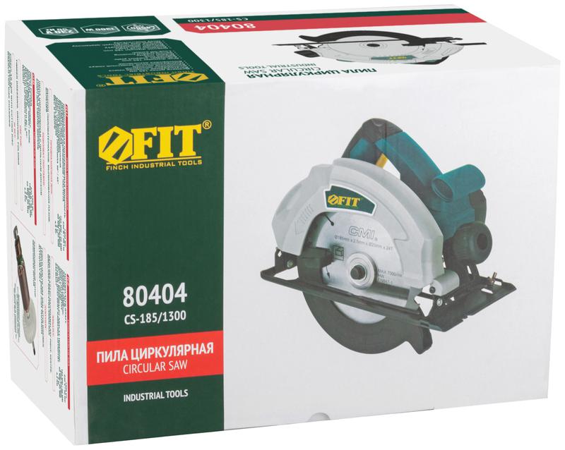 Пила дисковая 1300Вт 4500об/мин 185/20мм железная опора FIT 80404