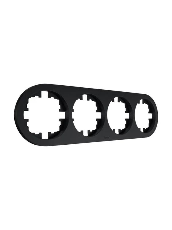 Рамка 4-м OSEN горизонт. круглая механизм черн. бархат LEZARD 744-4200-149