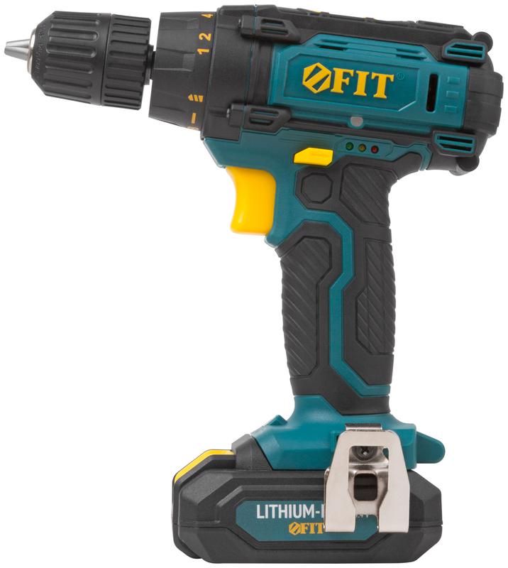 Дрель-шуруповерт аккумуляторная 14.4В 0-450/1550об/мин 23Нм 2 (Li-Ion) 1.3А.ч FIT 80198