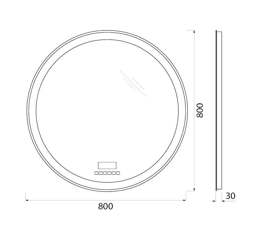 Зеркало BelBagno SPC-RNG-800-LED-TCH-RAD