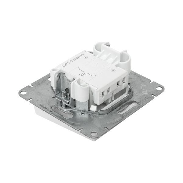 Выключатель кнопочный 1-кл. СП Эпика механизм бел. EKF UP1-SWW-13