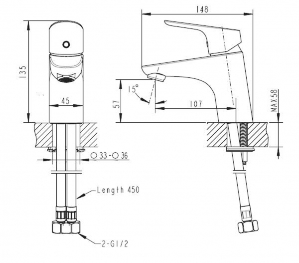 Смеситель для умывальника Bravat Drop (F14898C-1)