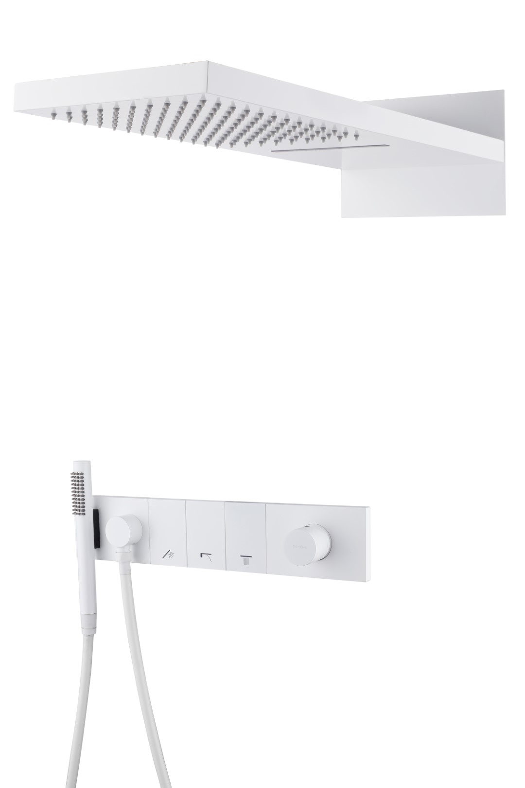 Встроенная душевая система  ZODIAC, трехпозиционная Matt White