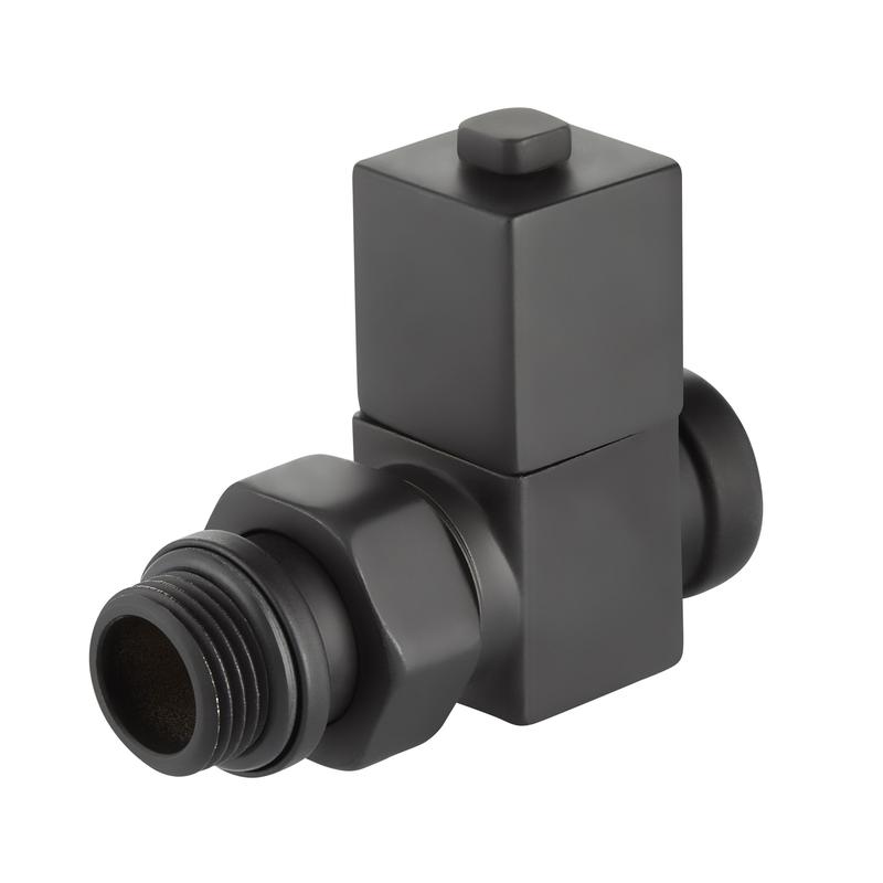 Набор дизайн-вентилей CUBE прямой 1/2дюйм черн. Royal Thermo НС-1422575