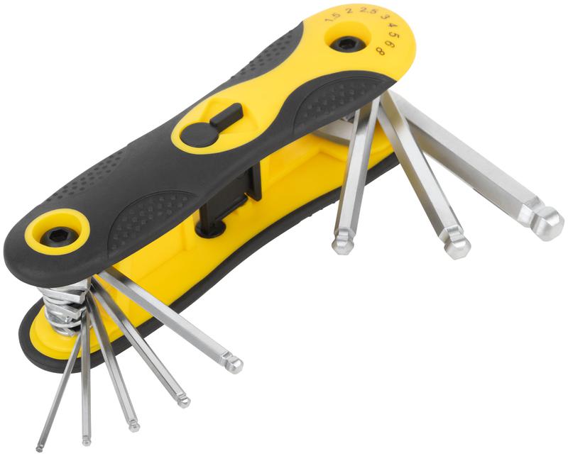 Ключ шестигранный с шаром 1.5-8мм складной CrV (уп.8шт) FIT 64183