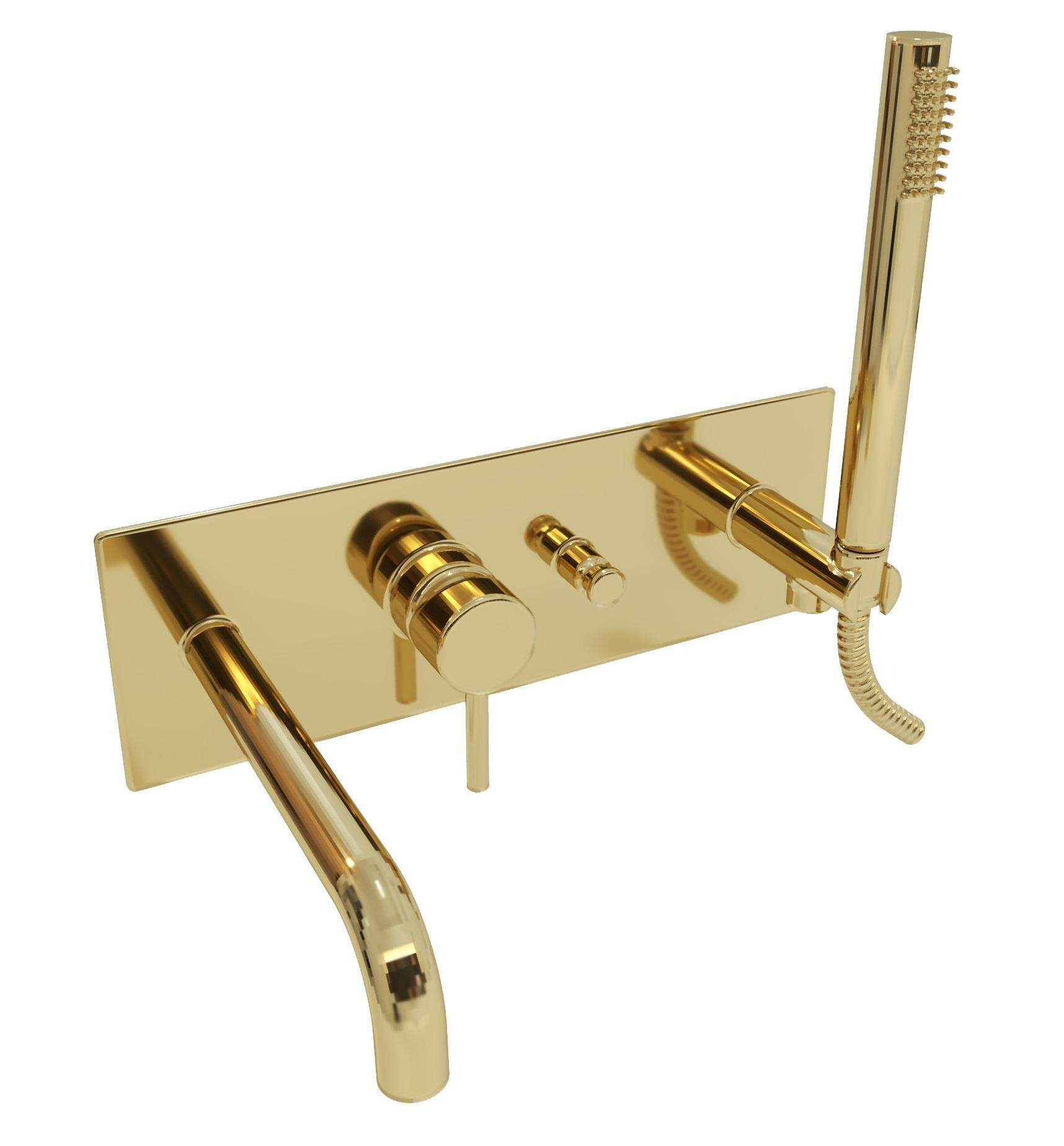 Смеситель для ванны Paffoni LIGHT LIG001HG встраиваемый Золото медовое