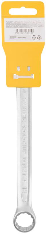 Ключ комбинированный усиленный "Гранд" CrV холодный штамп 18мм FIT 63288