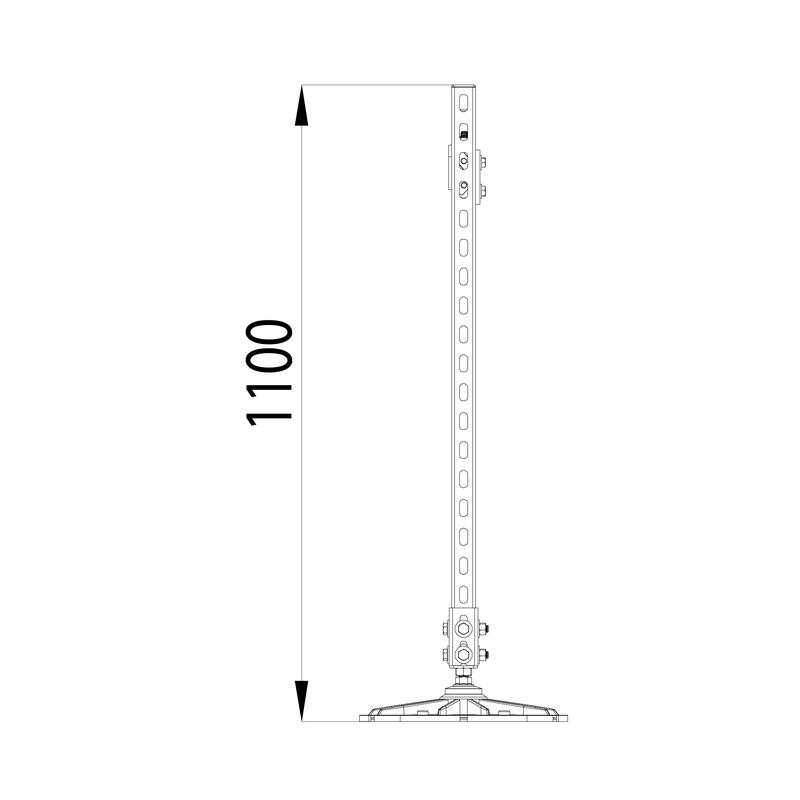 Конструкция опорная для горизонт. прямоугольн. воздуховодов и метал. лотков кабеленесущих систем TECHNORAPTOR FOOT 2500х1000 HD КМ TR0291