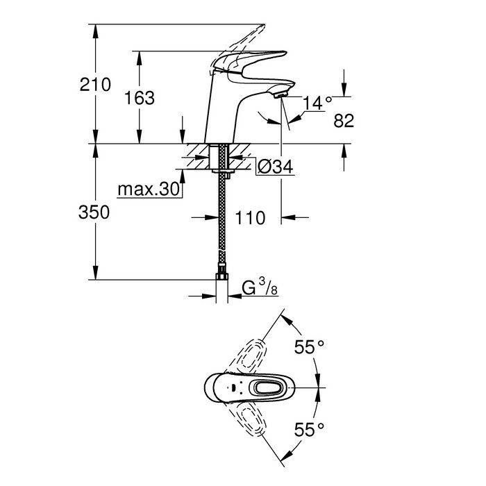 Смеситель Grohe Eurostyle New 32468003 для раковины