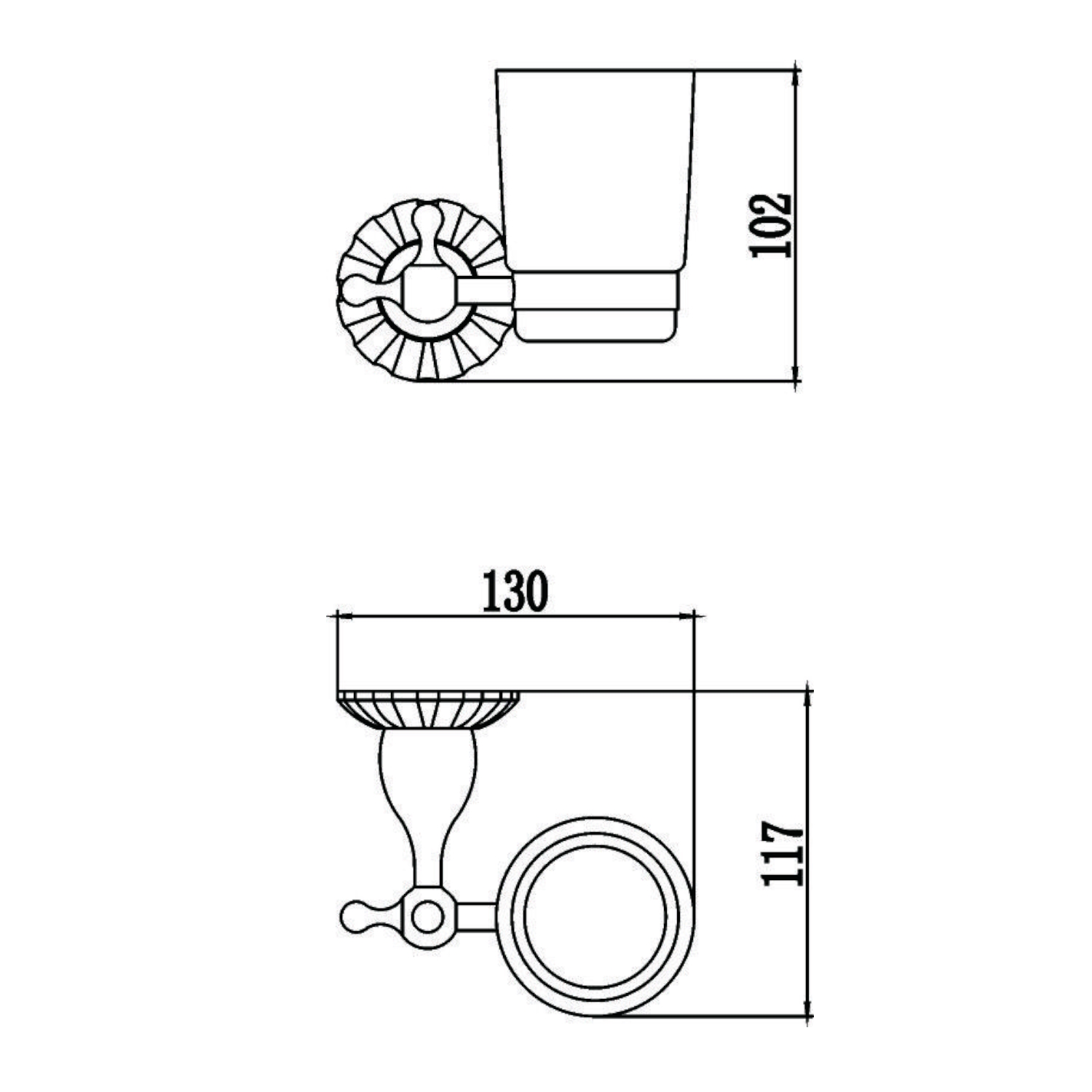 Стакан для ванной комнаты Savol S-08958C, бронза