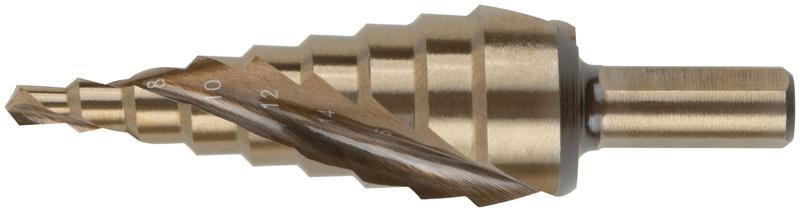 Сверло ступенчатое HSS Co5% (Р6М5К5) пометаллу спиральный профиль 9 ступеней 4-20мм FIT 36386
