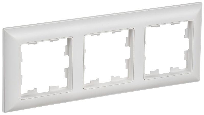 Рамка 3-м BRITE РУ-3-БрАБ арктич. бел./бел. IEK BR-M32-12-K91