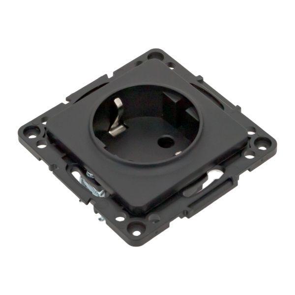 Розетка 1-м СП Стокгольм 16А IP20 с заземл. защ. шторки механизм черн. PROxima EKF EZR16-028-10