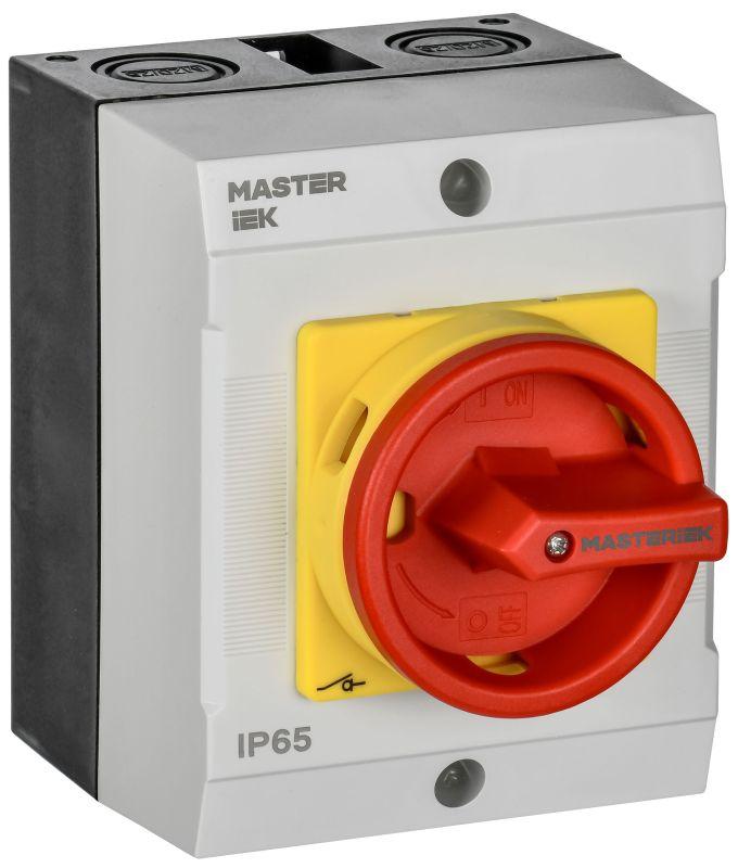 Переключатель кулачковый 10А (сх. 91) в боксе закрытая рукоятка авар. IEK MI-CS22-010-091