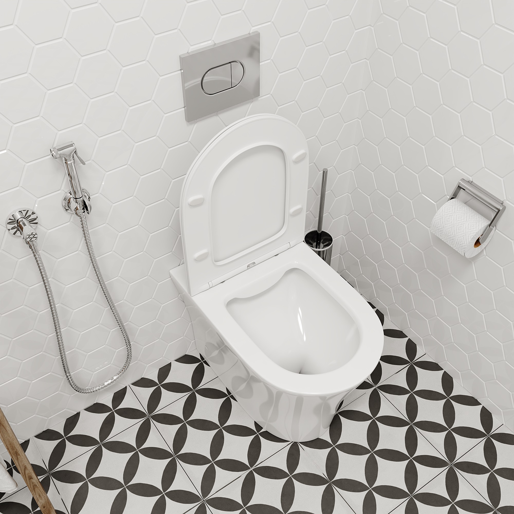 Унитаз ADIGE F приставной безободковый Ceruttispa CT8907 (500x365x405)