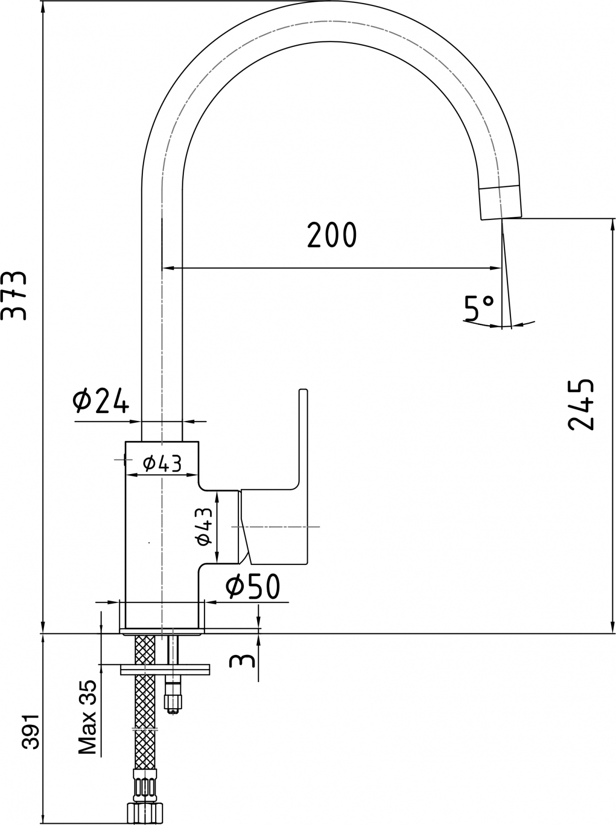 Смеситель ECA Nita 102118080EX для кухни