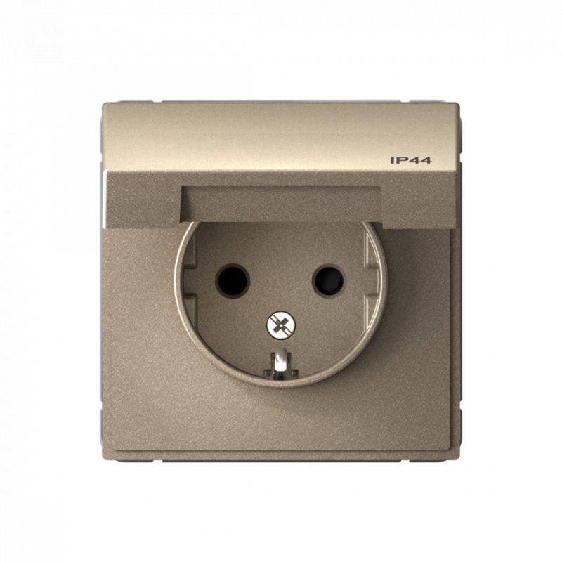 Розетка ArtGallery 16А IP44 с заземл. со шторками с крышкой механизм шампань SE GAL440546