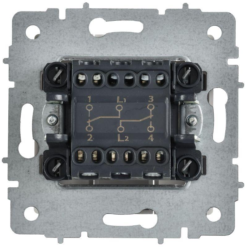 Выключатель проходной 2-кл. СП BRITE ВС10-2-6-БрАБ 10А механизм арктич. бел. IEK BR-V22-0-10-K91