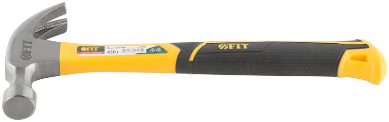 Молоток-гвоздодер Профи 28мм 450г фибергласовая усилен. ручка FIT 44779