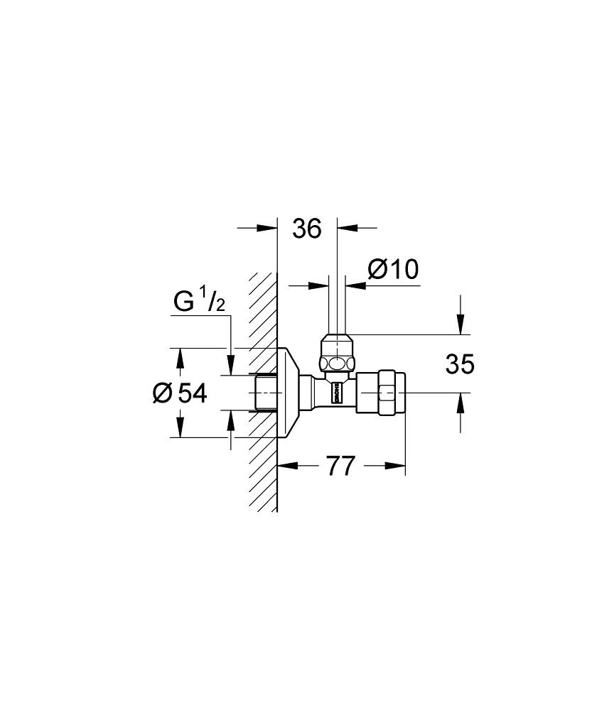 Угловой вентиль 1/2 Grohe Eggemann 41263000