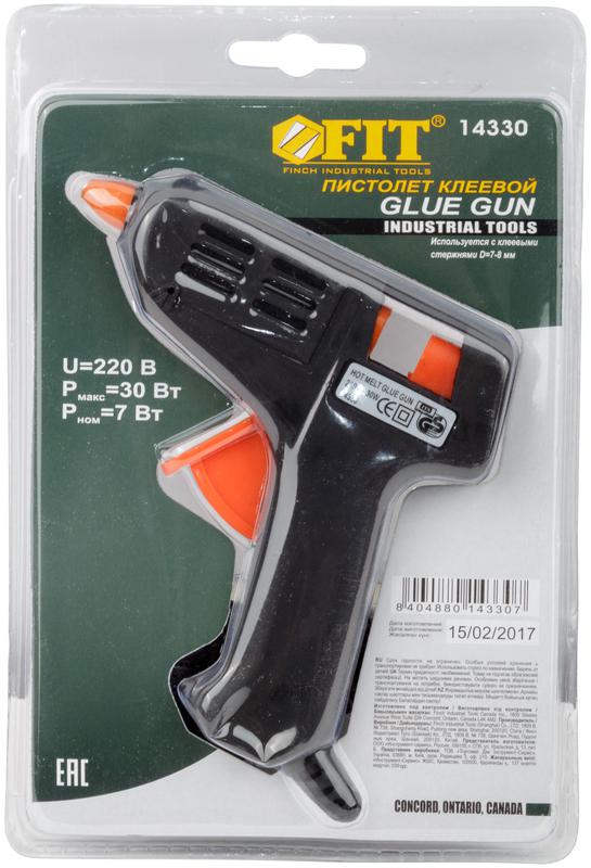 Пистолет клеевой 7мм 10Вт (30Вт) FIT 14330
