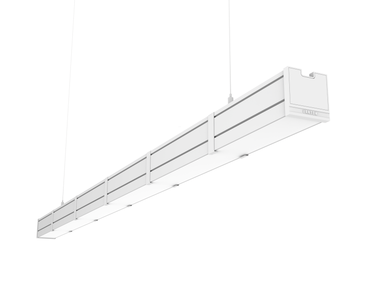 Светильник светодиодный Mercury Pro GL 1516х66х68 21Вт 4000К CRI90 подвесной/накладной рассеив. опал закал. стекло RAL9003 бел. муар с декоративным проводом 2м и комплектом подвесов 2м VARTON V1-R0-0R258-31GOP-5402140