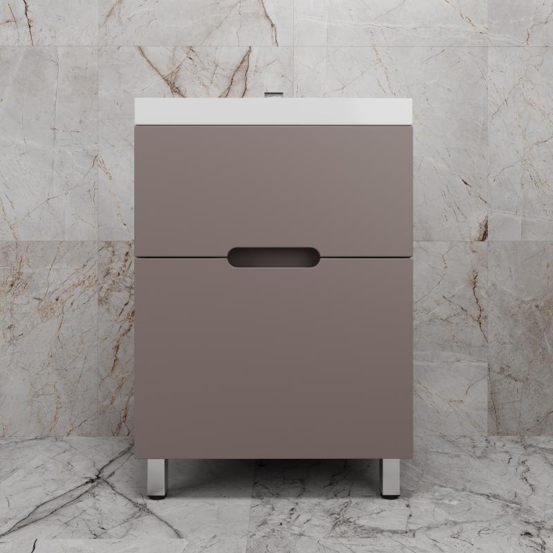 Тумба напольная "Матис 60" под ASTI 60 (2 ящика), ТАУП ТЁМНЫЙ, ЭМАЛЬ