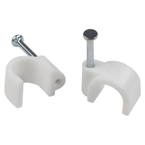 Скоба крепежная круглая 9мм пластик. бел. (уп.10шт) Эра Б0066672