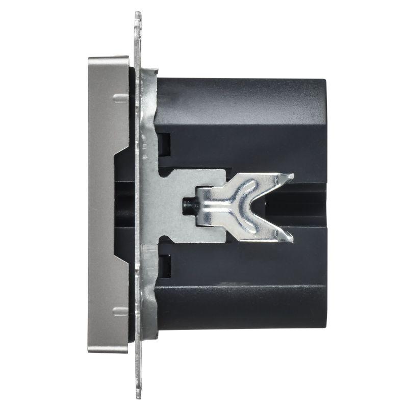 Розетка СП BRITE РЮ11-2-БрС USB A+C 45Вт высокоскор. заряд. сталь IEK BR-U22-045-K46