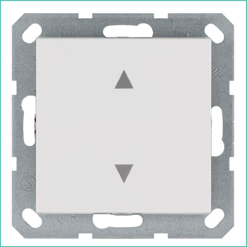 Выключатель для жалюзи 1-кл. 10А IP20 механизм бел. глянцевый Jasmart G3018W