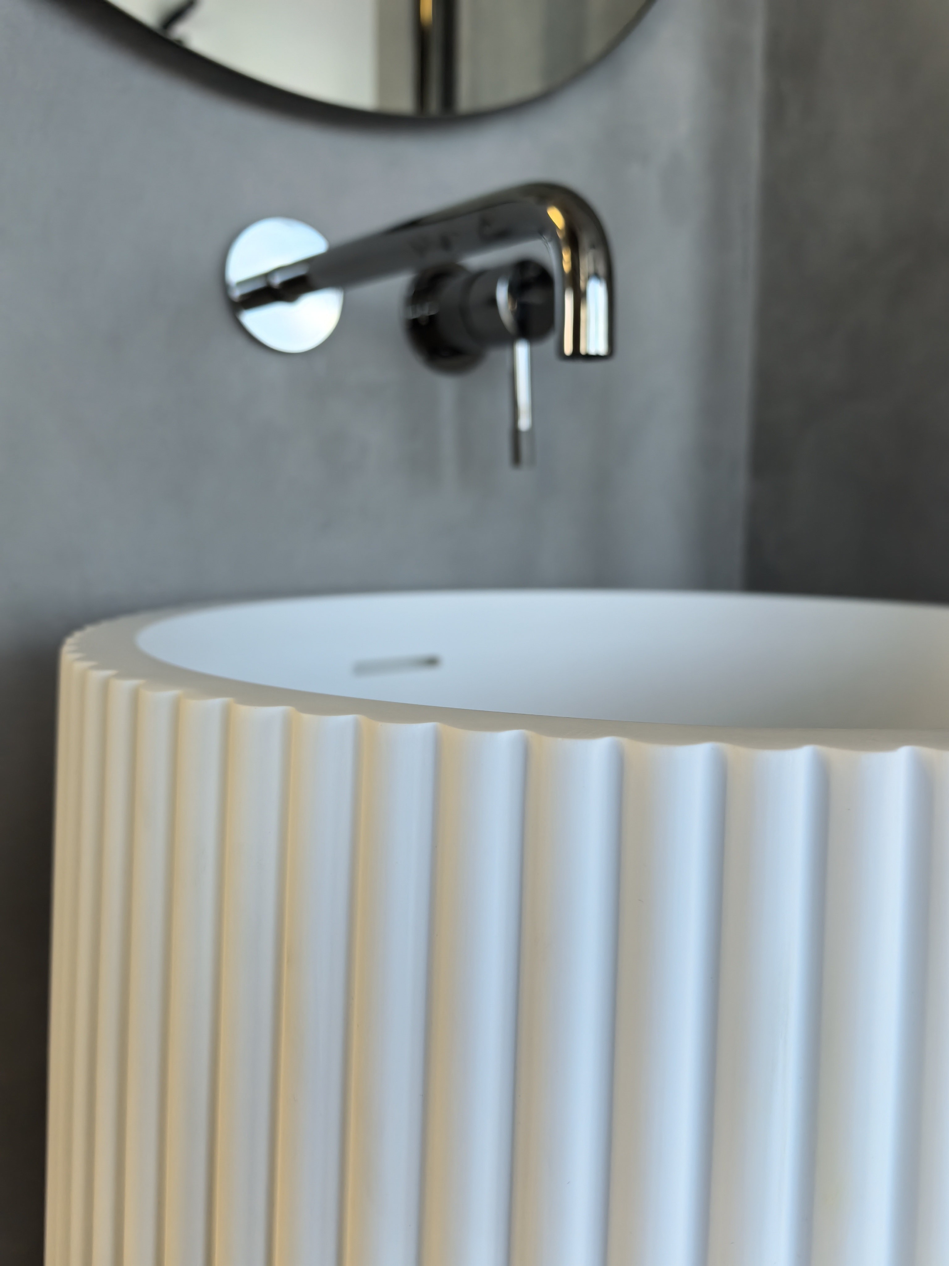 Раковина напольная рифленая Corian 480*480*850 GOLD