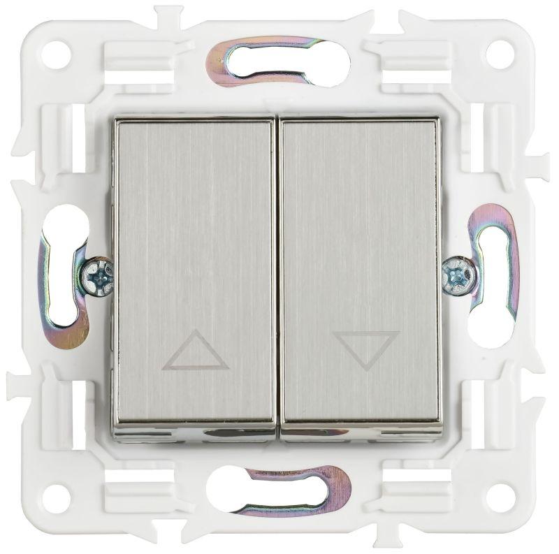 Выключатель жалюзи SKANDY 10А SK-V12N никель IEK SK-V15-0-10-K50