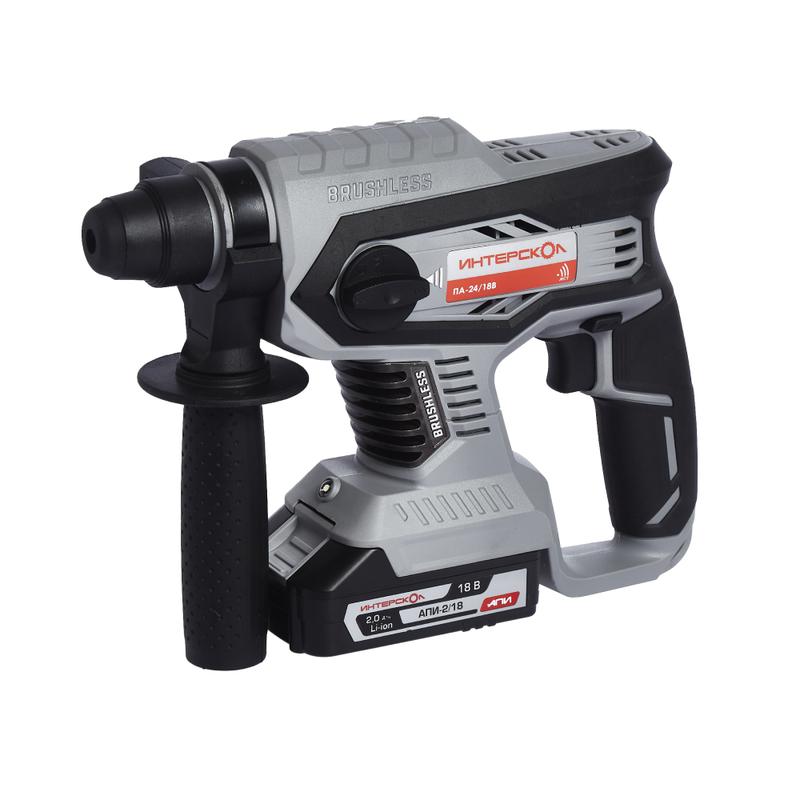 Перфоратор аккумуляторный бесщеточный ПА-24/18В АПИ 18В SDS plus макс. диаметр бурения 24мм 0-1400 уд/мин 2.2Дж 2 АКБ 2.0А.ч ЗУ ИНТЕРСКОЛ 579.2.2.70